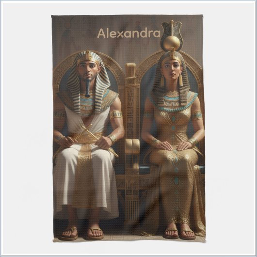 古代エジプトの王族 王と女王 キッチンタオル