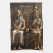 古代エジプトの王族 王と女王 キッチンタオル (縦)