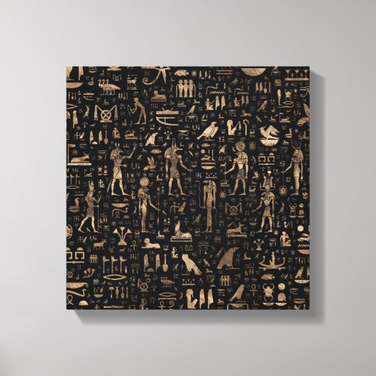 古代エジプトの神々と象形文字 キャンバスプリント (正面)