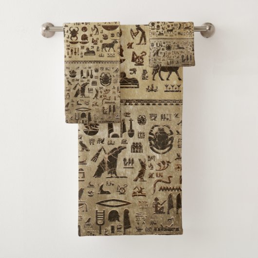古代エジプトの神およびヒエログリフ バスタオルセット (インサイチュ)