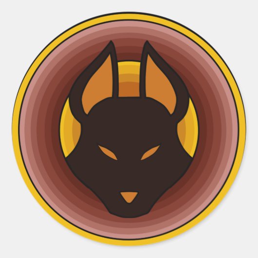 古代エジプトの神のウェップウェットのロゴシール ラウンドシール (正面)