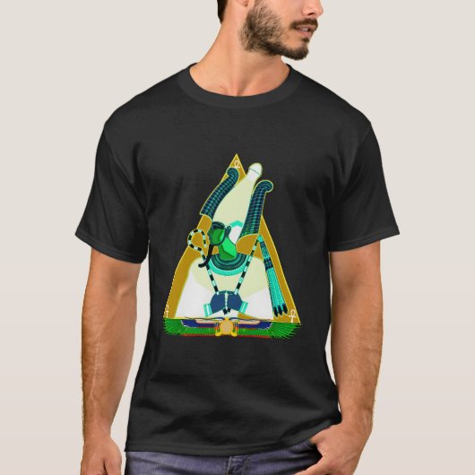 古代エジプトの神オシリスオーサー Tシャツ (正面)
