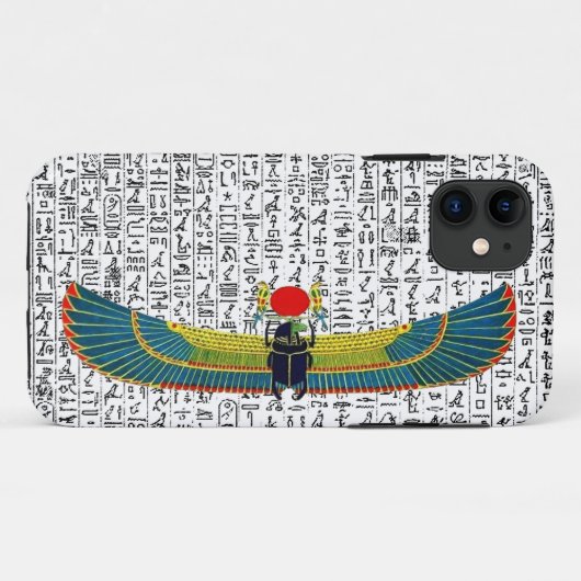 古代エジプトの神スカラブヒエログリフィクスデザイン Case-Mate iPhoneケース (裏面(横))