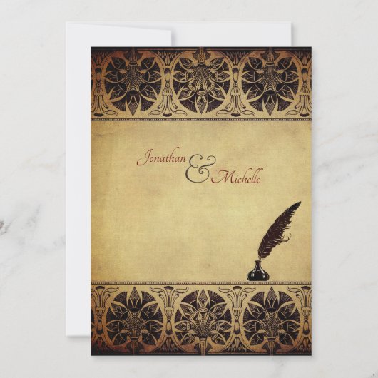 古代エジプトの神トト、クイル、インク結婚ズ 招待状 (裏面)