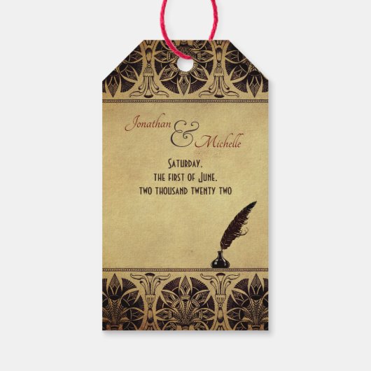 古代エジプトの神トースゴールデン結婚ズ ギフトタグ (裏面)