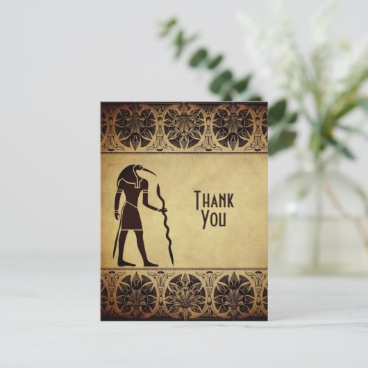 古代エジプトの神トートゴールデンサンキュー ポストカード (スタンド正面)