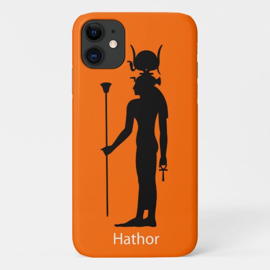 古代エジプトの神ハトールシルエット Case-Mate iPhoneケース (裏面)