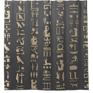 古代エジプトの神殿の書記、象形文字が示す シャワーカーテン