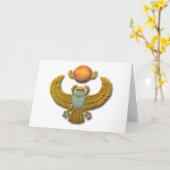 古代エジプトの神聖なオオタマオシコガネ-金ゴールド カード (黄色い花)