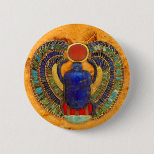 古代エジプトの神聖なスカラブ 缶バッジ