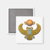 古代エジプトの神聖なスカラブ – 金ゴールド マグネット (正面/裏面)