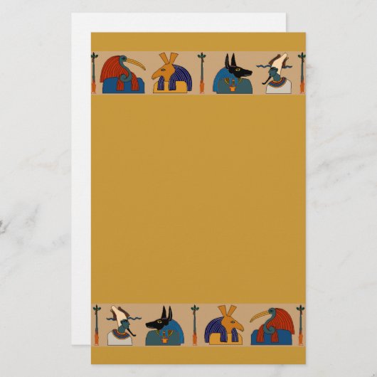 古代エジプトの神話的な神のミイラ式 便箋 (正面/裏面)