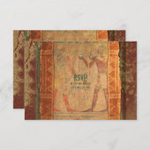 古代エジプトの結婚式RSVP返信カード 出欠カード (正面/裏面)