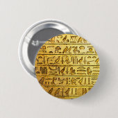 古代エジプトの絵文字イエローボタン 缶バッジ (正面&裏面)