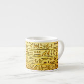 古代エジプトの絵文字イエロー専門マグカップ エスプレッソカップ (正面右)