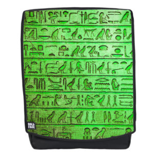 古代エジプトの絵文字グリーンバックパック バックパック