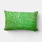 古代エジプトの絵文字グリーンランバーピロー ランバークッション (裏面)