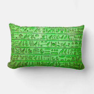古代エジプトの絵文字グリーンランバーピロー ランバークッション