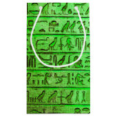 古代エジプトの絵文字グリーン スモールペーパーバッグ (裏面)