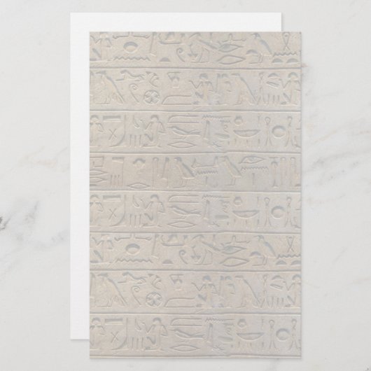 古代エジプトの絵文字デザインの筆記用紙 便箋 (正面/裏面)