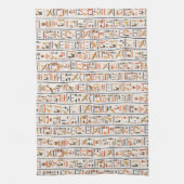 古代エジプトの絵文字パターンの背景 キッチンタオル (縦)