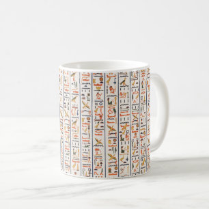 古代エジプトの絵文字パターンの背景 コーヒーマグカップ