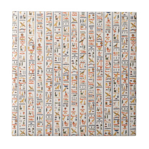 古代エジプトの絵文字パターンの背景 タイル