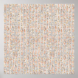 古代エジプトの絵文字パターンの背景 ポスター