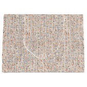 古代エジプトの絵文字パターンの背景 ラージペーパーバッグ (正面)