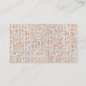 古代エジプトの絵文字パターンの背景 名刺 (正面)