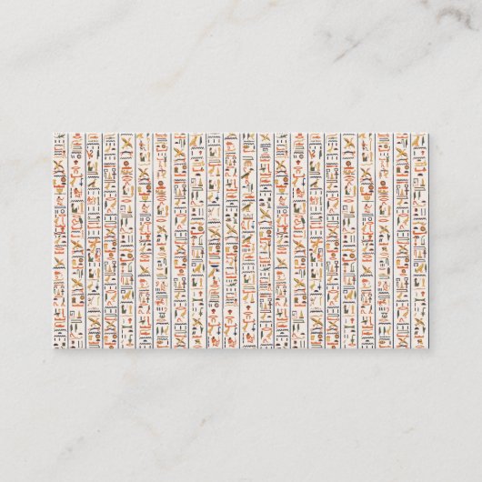 古代エジプトの絵文字パターンの背景 名刺 (正面)