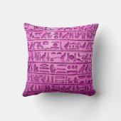 古代エジプトの絵文字パープルスクエアピロー クッション (裏面)