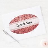 古代エジプトの絵文字レッド 楕円形シール (封筒)