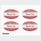 古代エジプトの絵文字レッド 楕円形シール (シート)