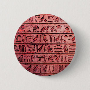 古代エジプトの絵文字レッド 缶バッジ
