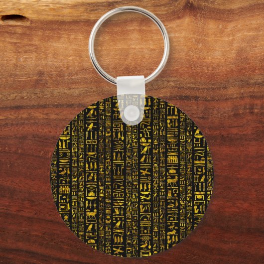 古代エジプトの絵文字金ゴールドと黒い色 キーホルダー (裏面)