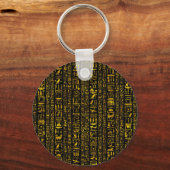 古代エジプトの絵文字金ゴールドと黒い色 キーホルダー (正面)