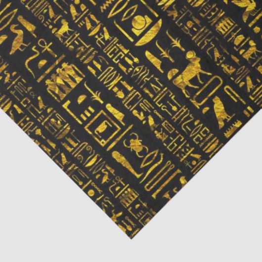 古代エジプトの絵文字金ゴールド黒の切り離し 薄葉紙 (詳細)