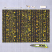 古代エジプトの絵文字金ゴールド黒の切り離し 薄葉紙 (クラフト)