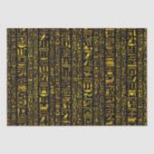 古代エジプトの絵文字金ゴールド黒の切り離し 薄葉紙 (正面)