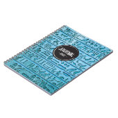 古代エジプトの絵文字 – 青いノート ノートブック (左側)