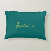 古代エジプトの美しい柄で紫とティール（緑がかった色） アクセントクッション (裏面)