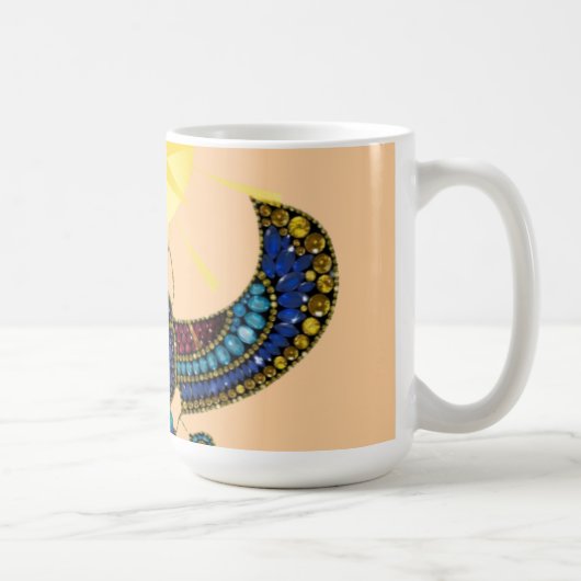 古代エジプトの翼のあるスカラベ コーヒーマグカップ (右)