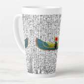 古代エジプトの翼のあるスカーラブマウスパッドコーヒームー カフェラテマグ (左アングル)