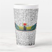 古代エジプトの翼のあるスカーラブマウスパッドコーヒームー カフェラテマグ (正面)