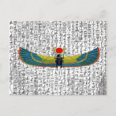 古代エジプトの翼のあるスカーラブ ポストカード (正面)