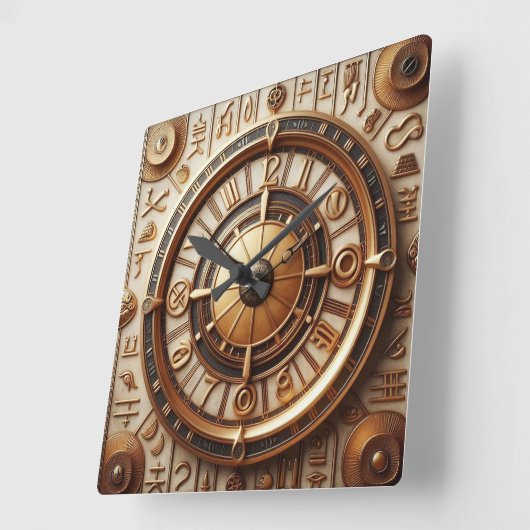 古代エジプトの背景アート06 スクエア壁時計 (傾斜)