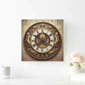 古代エジプトの背景01 スクエア壁時計 (ホーム)