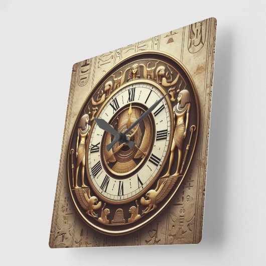 古代エジプトの背景01 スクエア壁時計 (傾斜)