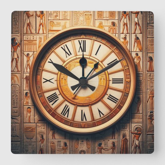 古代エジプトの背景03 スクエア壁時計 (正面)